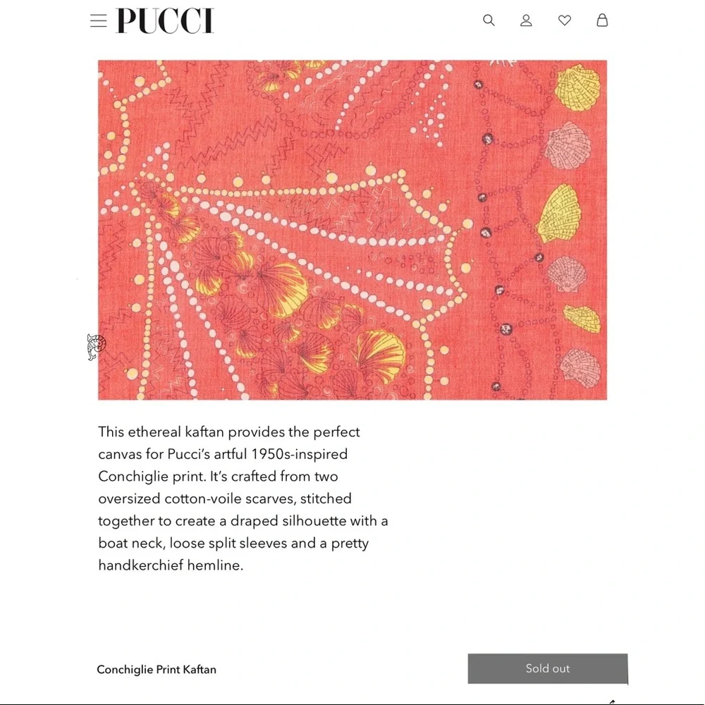 **SOLD** Emilio Pucci Kaftan, NWT, One Size - Picture 5 of 9